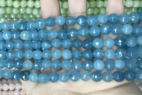 CCN5657 15 inches 8mm faceted round candy jade beads