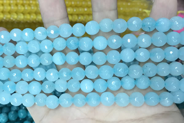 CCN5661 15 inches 8mm faceted round candy jade beads