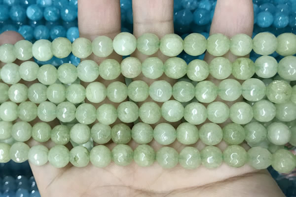 CCN5669 15 inches 8mm faceted round candy jade beads