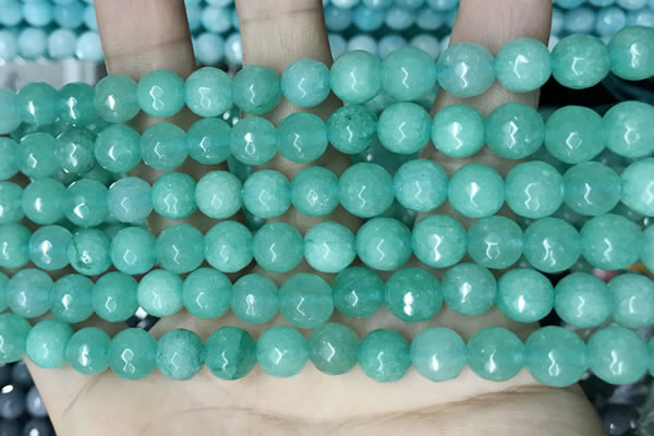 CCN5672 15 inches 8mm faceted round candy jade beads