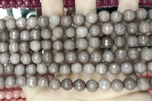 CCN5687 15 inches 8mm faceted round candy jade beads