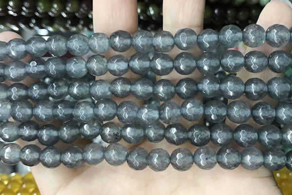 CCN5700 15 inches 8mm faceted round candy jade beads