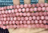 CCN5724 15 inches 8mm faceted round candy jade beads