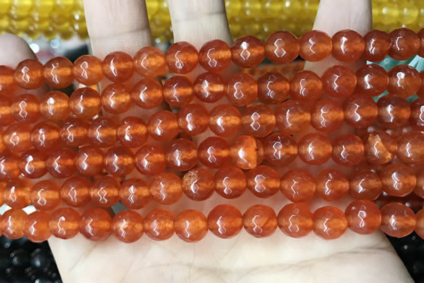 CCN5734 15 inches 8mm faceted round candy jade beads