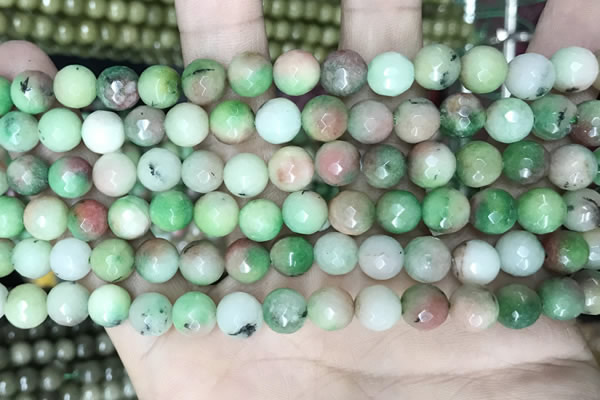 CCN5740 15 inches 8mm faceted round candy jade beads