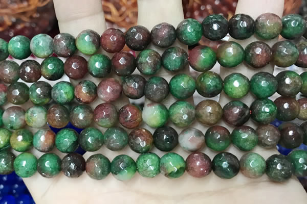 CCN5743 15 inches 8mm faceted round candy jade beads