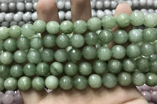 CCN5778 15 inches 10mm faceted round candy jade beads