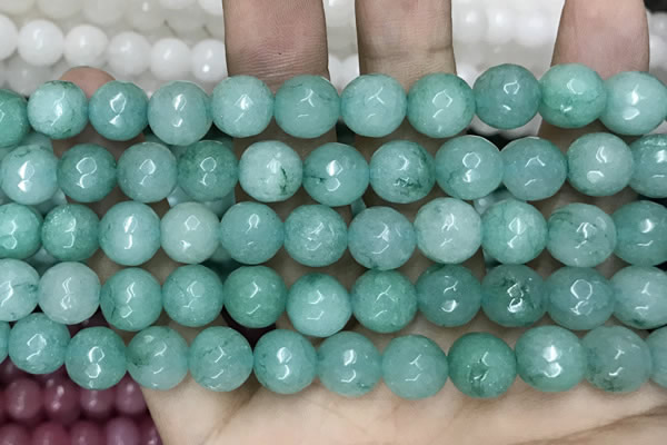 CCN5786 15 inches 10mm faceted round candy jade beads