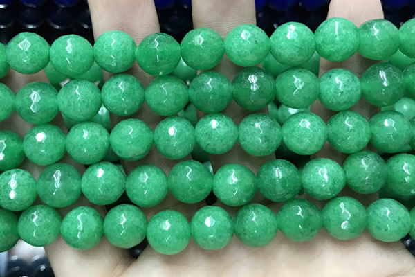 CCN5787 15 inches 10mm faceted round candy jade beads