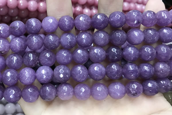 CCN5797 15 inches 10mm faceted round candy jade beads