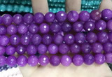 CCN5798 15 inches 10mm faceted round candy jade beads