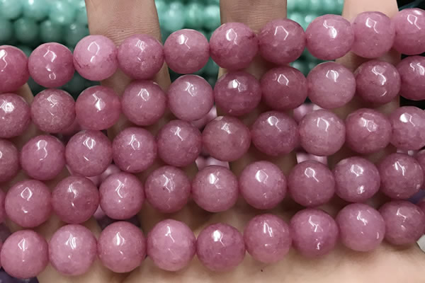 CCN5803 15 inches 10mm faceted round candy jade beads