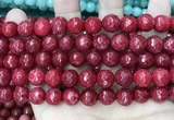 CCN5810 15 inches 10mm faceted round candy jade beads