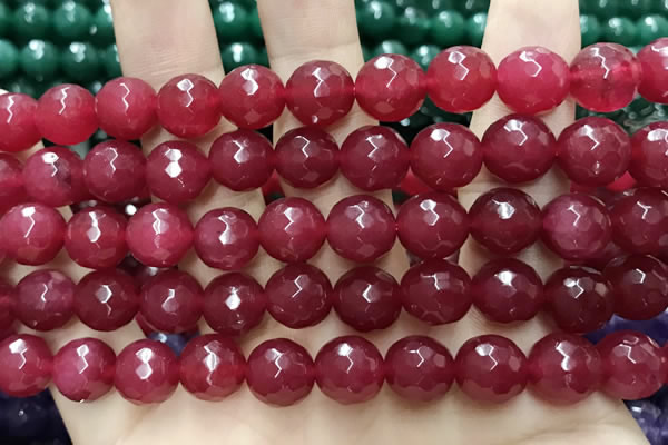 CCN5812 15 inches 10mm faceted round candy jade beads