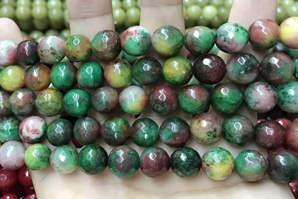 CCN5833 15 inches 10mm faceted round candy jade beads