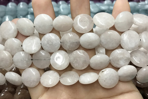 CCN5859 15 inches 15mm flat round candy jade beads Wholesale