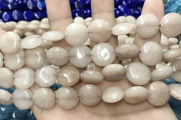 CCN5863 15 inches 15mm flat round candy jade beads Wholesale