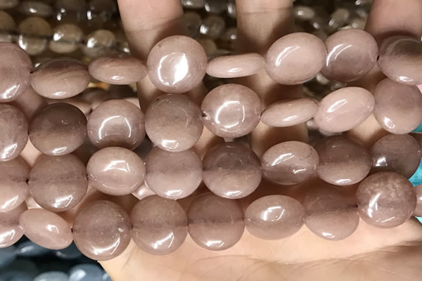 CCN5865 15 inches 15mm flat round candy jade beads Wholesale