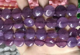 CCN5874 15 inches 15mm flat round candy jade beads Wholesale