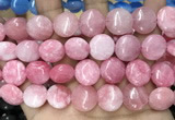 CCN5879 15 inches 15mm flat round candy jade beads Wholesale