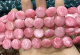 CCN5880 15 inches 15mm flat round candy jade beads Wholesale