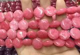 CCN5881 15 inches 15mm flat round candy jade beads Wholesale