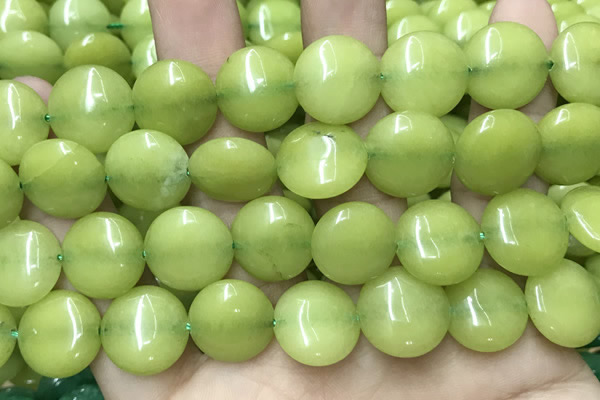 CCN5904 15 inches 15mm flat round candy jade beads Wholesale