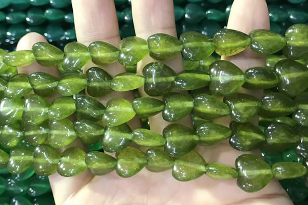 CCN5926 15 inches 12*12mm heart candy jade beads Wholesale