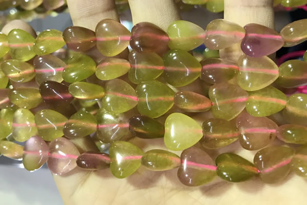 CCN5940 15 inches 12*12mm heart candy jade beads Wholesale