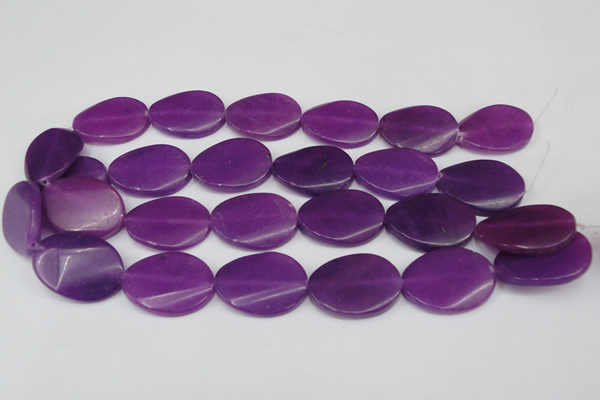 CCN618 15.5 inches 22*30mm twisted oval candy jade beads wholesale