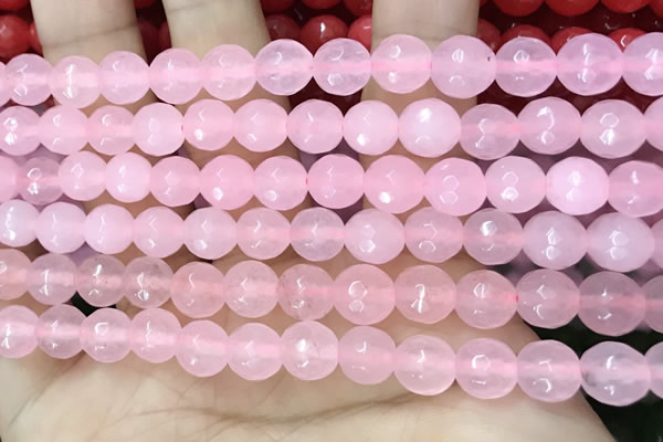 CCN6303 15.5 inches 8mm faceted round candy jade beads Wholesale