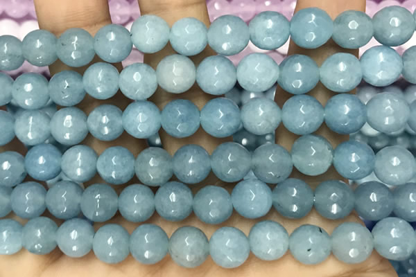 CCN6315 15.5 inches 8mm faceted round candy jade beads Wholesale