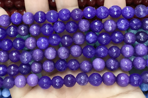 CCN6319 15.5 inches 8mm faceted round candy jade beads Wholesale