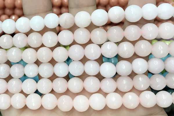 CCN6327 15.5 inches 8mm faceted round candy jade beads Wholesale