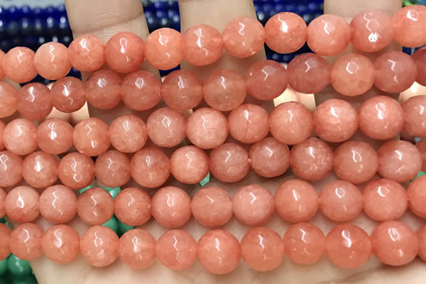 CCN6332 15.5 inches 8mm faceted round candy jade beads Wholesale