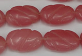 CCN681 15.5 inches 15*23mm carved oval candy jade beads wholesale