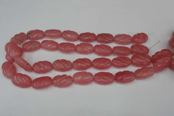 CCN681 15.5 inches 15*23mm carved oval candy jade beads wholesale