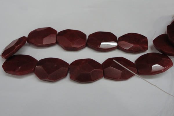 CCN694 15.5 inches 30*40mm faceted octagonal candy jade beads