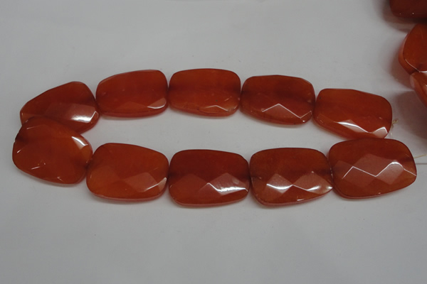 CCN701 15.5 inches 30*40mm faceted trapezoid candy jade beads