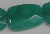 CCN709 15.5 inches 30*40mm faceted trapezoid candy jade beads