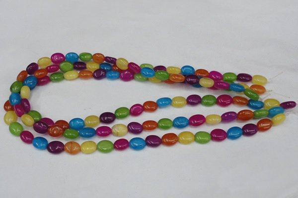 CCN724 15.5 inches 8*10mm oval candy jade beads wholesale