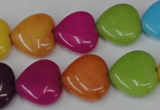 CCN727 15.5 inches 15*15mm heart candy jade beads wholesale