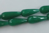 CCN978 15.5 inches 9*22mm faceted teardrop candy jade beads