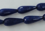 CCN979 15.5 inches 9*22mm faceted teardrop candy jade beads