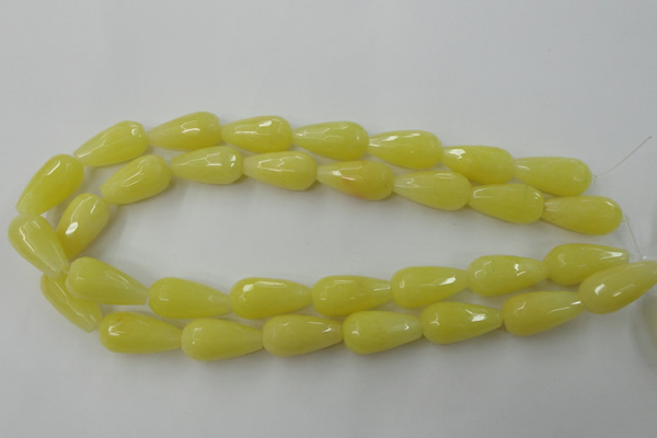 CCN993 15.5 inches 13*25mm faceted teardrop candy jade beads