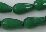 CCN996 15.5 inches 13*25mm faceted teardrop candy jade beads