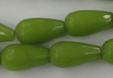 CCN997 15.5 inches 13*25mm faceted teardrop candy jade beads