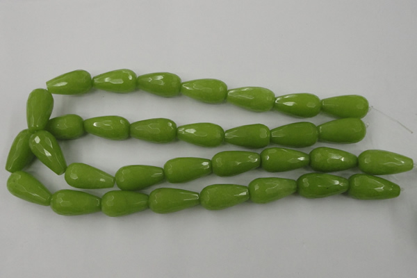 CCN997 15.5 inches 13*25mm faceted teardrop candy jade beads