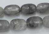 CCQ101 15.5 inches faceted egg-shaped 13*17mm cloudy quartz beads