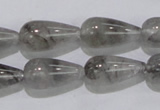 CCQ104 15.5 inches 10*20mm teardrop cloudy quartz beads wholesale